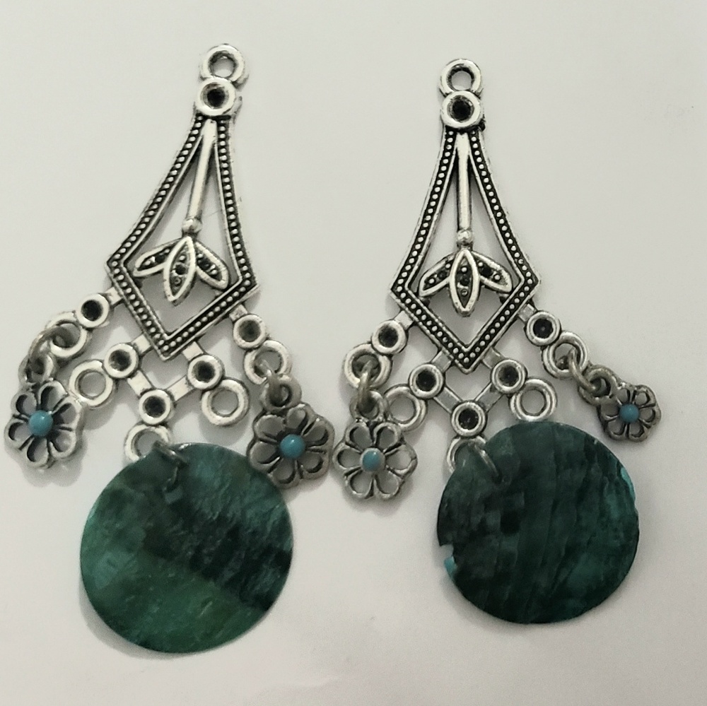 Stunning Blue and Green Chandelier Earrings